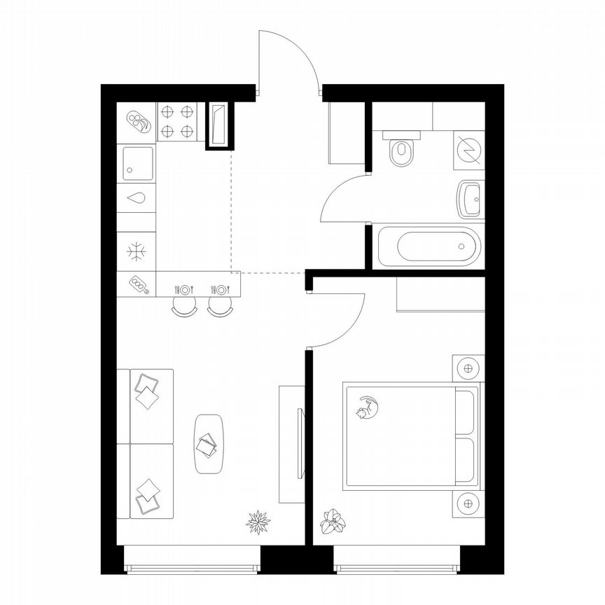 1-к. квартира, 34,7 м², 26/50 эт.