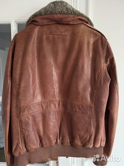 Кожаная куртка мужская пилот