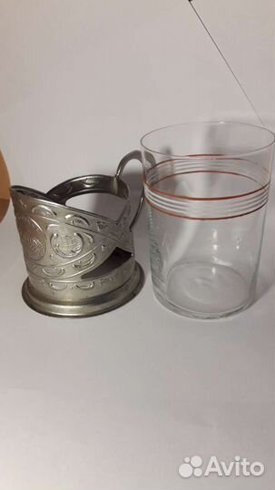 Подстаканник со стаканом. СССР