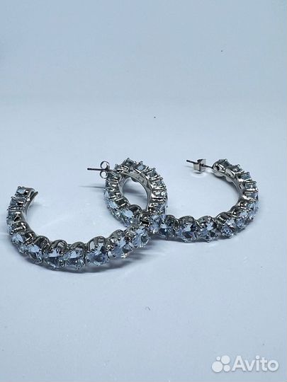 Серьги кольца сердца