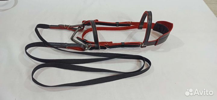 Уздечка. для лошади чёрная с красным, коричневая