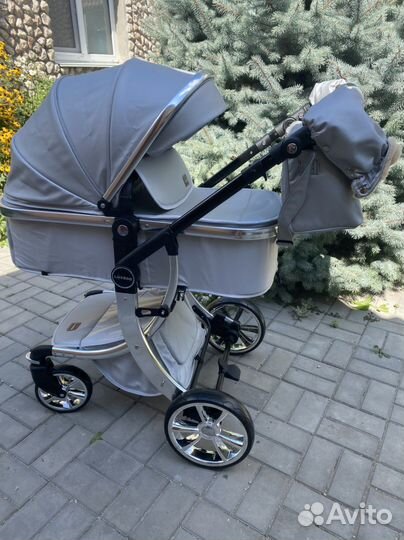 Коляска 2 в 1Люксмам 608 (серебро )