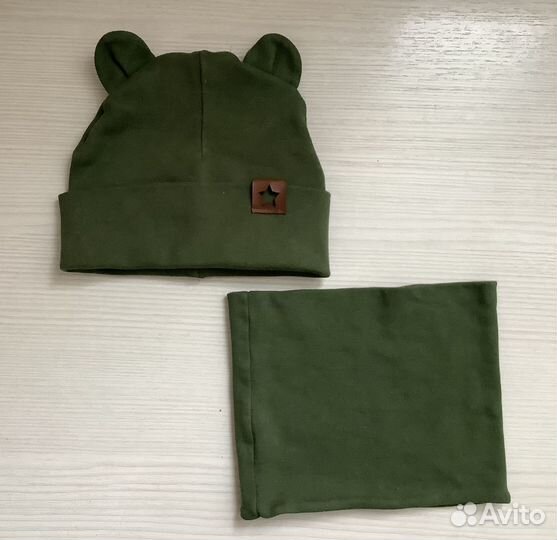 Шапка и Снуд для мальчика с 6 мес до года