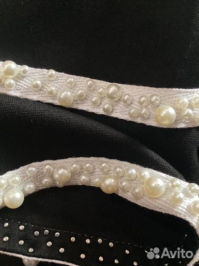 Трикотажное платье с жемчугом 50-54 Турция