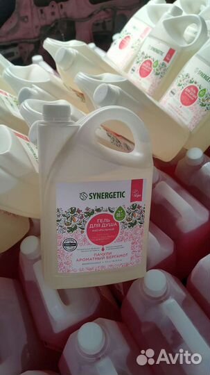 Гель для мытья посуды synergetic арбуз 5л