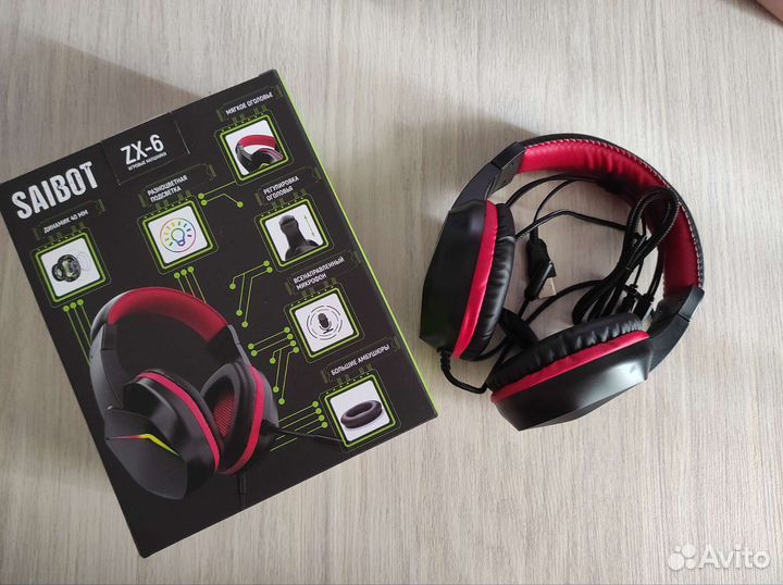 Игровые наушники TFN Saibot ZX-6 red