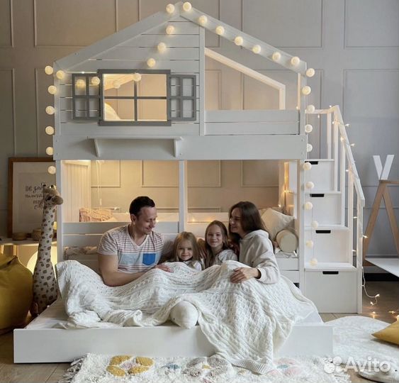 Детская кровать чердак домик