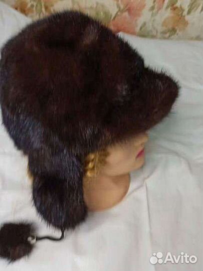 Шапка женская зимняя мех норки 56рр бу