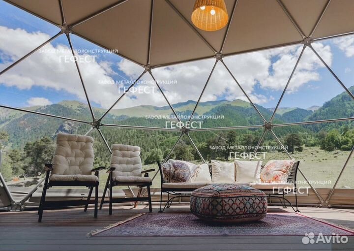 Шатер всесезонный, геодезический купол S38 м2