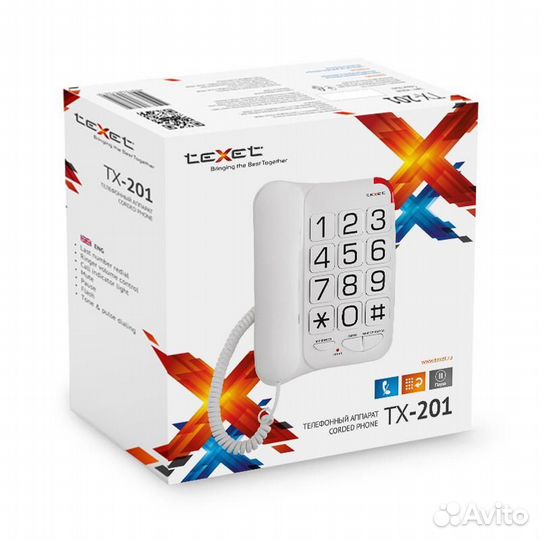 Проводной телефон teXet TX-201 цвет белый
