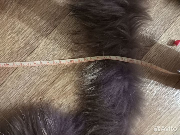 Натуральный мех лисы полоски чернобурка