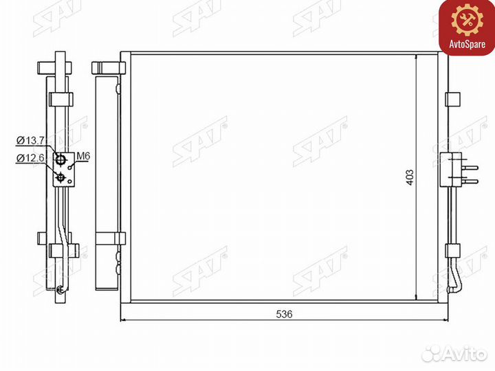 Радиатор кондиционера Kia Soul 08-14