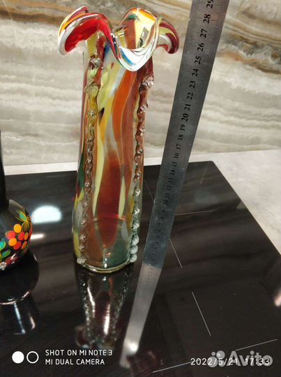 Ваза цветное стекло СССР