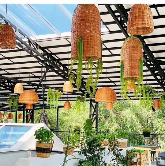 Плетеный абажур