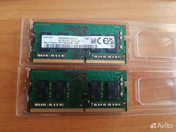 Оперативная память для ноутбука ddr4 Samsung 4gb*2