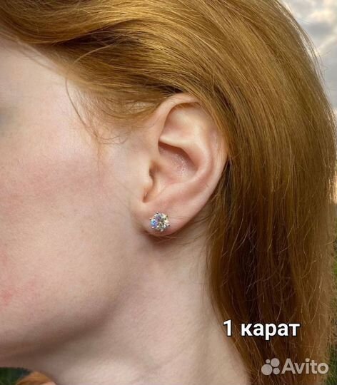 Серьги с бриллиантами серебро