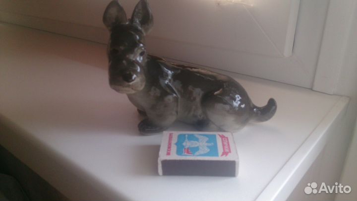 Собака Скотчтерьер фарфор СССР лфз