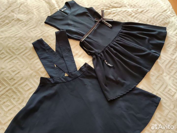 Школьный сарафан синий для девочки размер 152