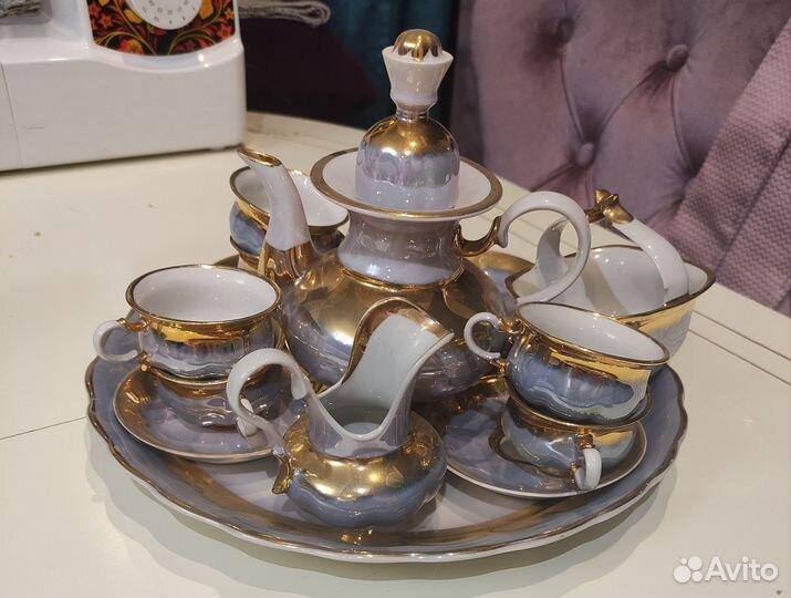 Кофейный сервиз СССР перламутровый