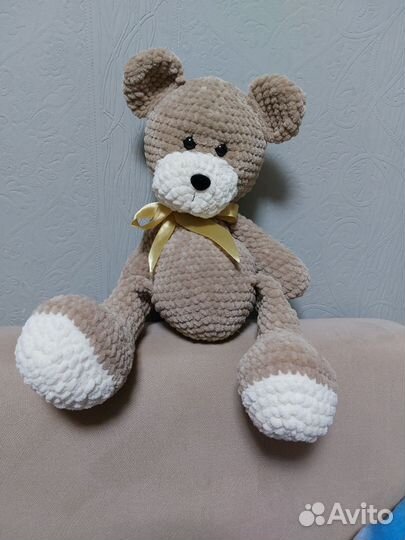 Мишка Тедди вязаный плюшевый