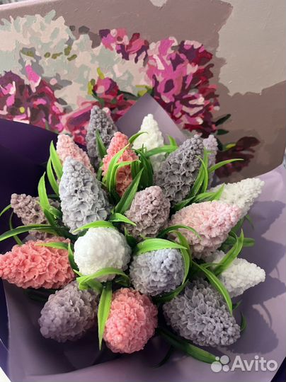 Букетик сирени из мыла