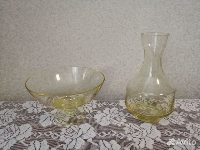 Ваза-графин из цветного стекла СССР