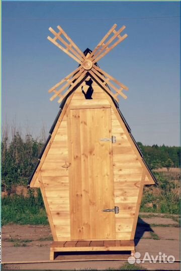 Дачный туалет деревянный прямоугольник ZBR