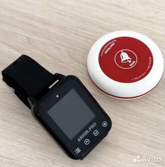 Кнопка вызова официанта и часы пейджер Элит