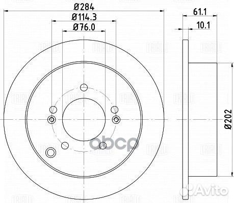 Диск тормозной зад DF 084814 Trialli