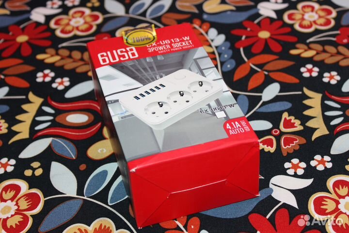 Сетевой фильтр с usb 1м