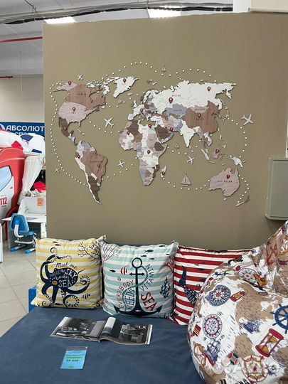 3D Карта мира Unico декор