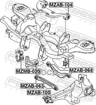 Сайлентблок дифференциала mazda CX-7 06-12 mzmb030