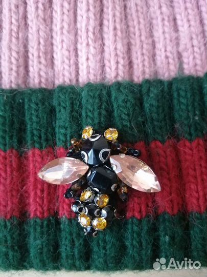 Зимние модные шапочки для девочки пакетом+перчатки