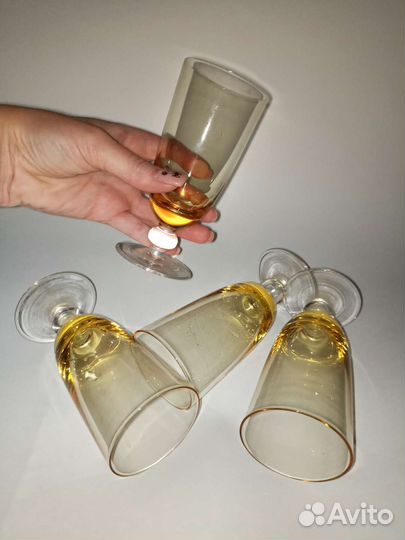 Рюмки на ножке/ цветное стекло СССР