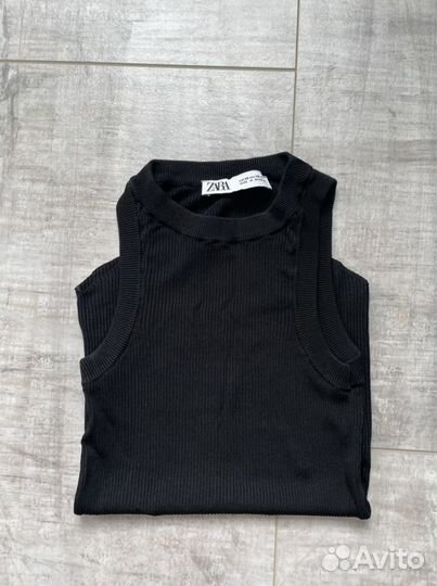 Топ zara лапша черный