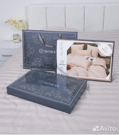 Постельное белье евро страйп сатин разные цвета