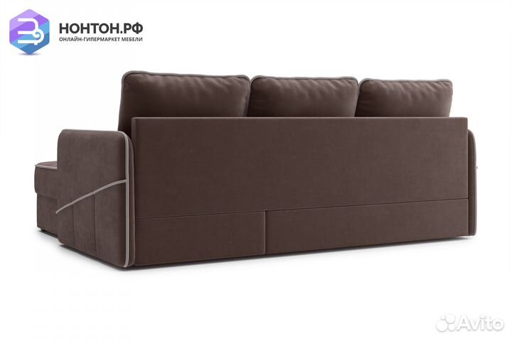 Диван угловой дельфин Энерджи коричневый