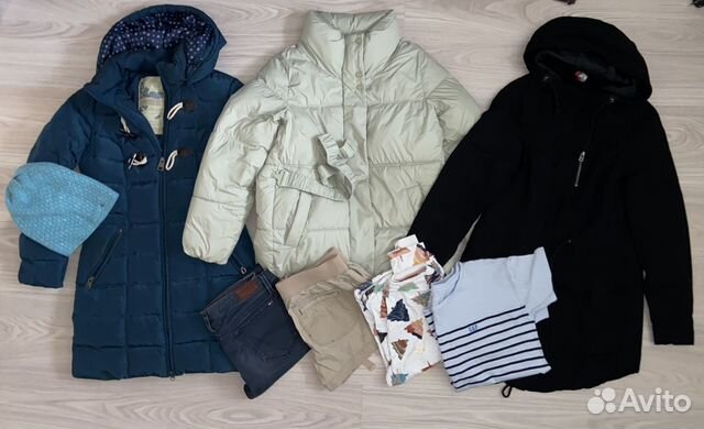 Пакет фирменных вещей куртка сумка футболки 42/44
