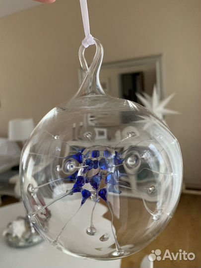 Новогодняя игрушка, стеклянный шар, набор 9 шт