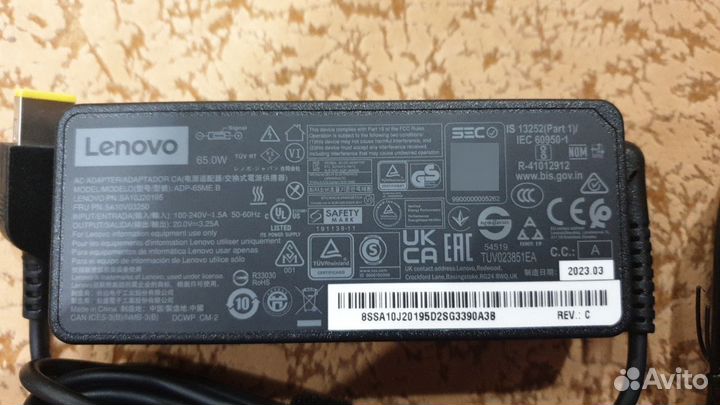 Блок питания Lenovo ADP-65ME, 65 Вт, 20 В, 3,25 А