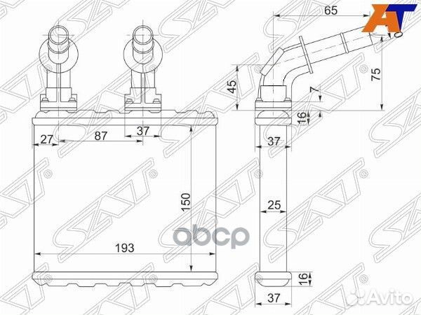 Радиатор отопителя stdt073950 Sat