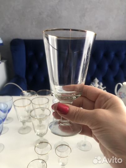 Фужеры рюмки бокалы цветное стекло
