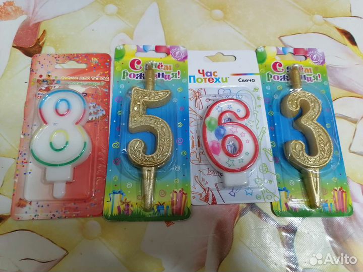 Свечки для торта 8,5,6,3