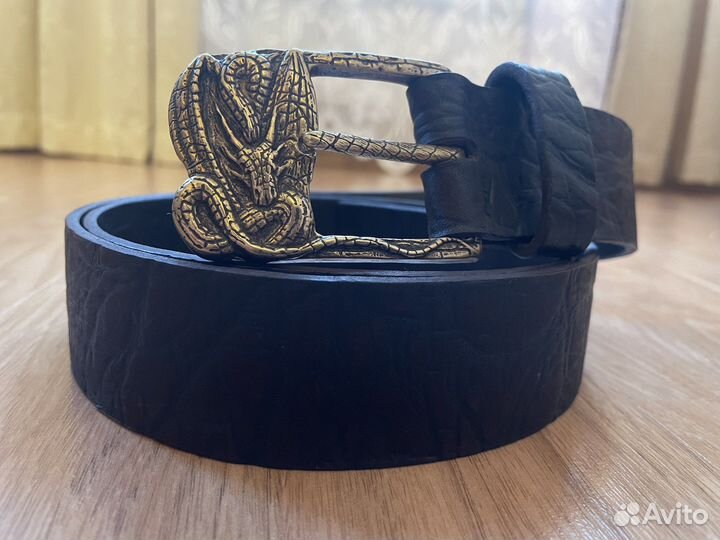 Ремень с литой латунной пряжкой 