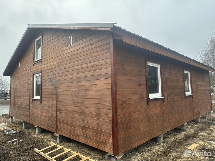 Каркасный дом 10х10 с террасой под ключ