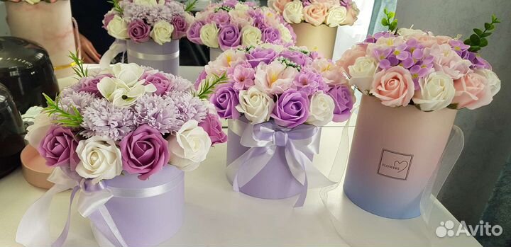 Букеты микс из мыльных роз