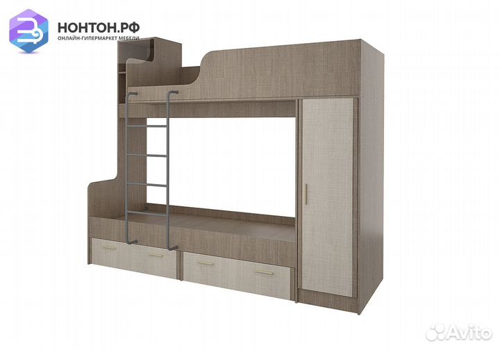 Двухъярусная кровать Юта крослайн карамель / латте