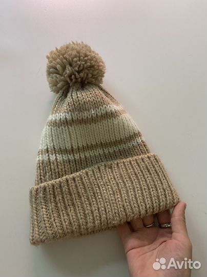 Шапка зимняя женская детская розовая с пумпоном