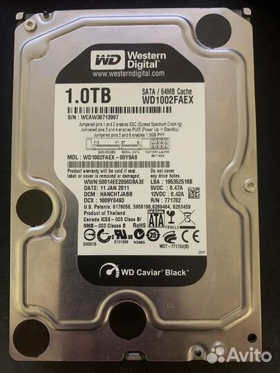 Жесткий диск 1tb western digital black, Seagate