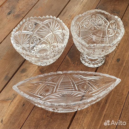Хрусталь 3 вазочки